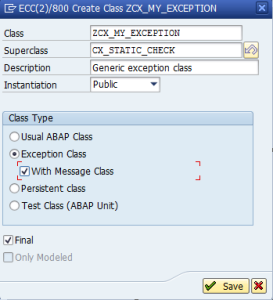 Exception class creation