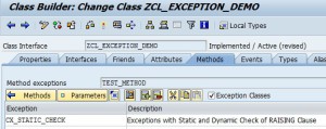 Raising CX_STATIC_CHECK exception